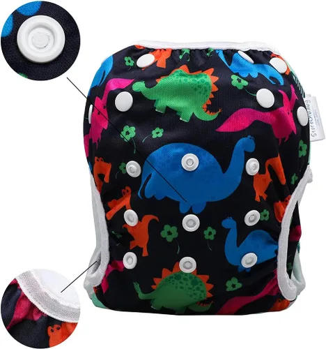 Vista 6 de storeofbaby Fundas reutilizables para pañales de natación impermeables para bebés de 8 a 36 libras, paquete de 2