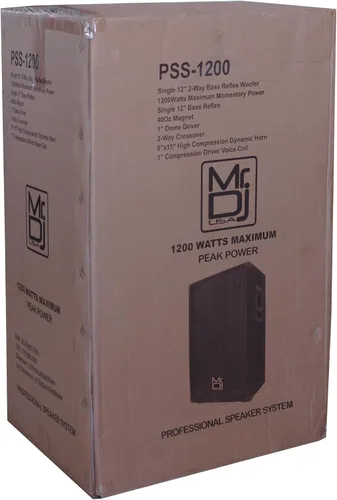 Vista 5 de MR DJ PSS-1200 - Altavoz de audio de 2 vías para DJ/PA PRO (12 pulgadas, 1200 W)