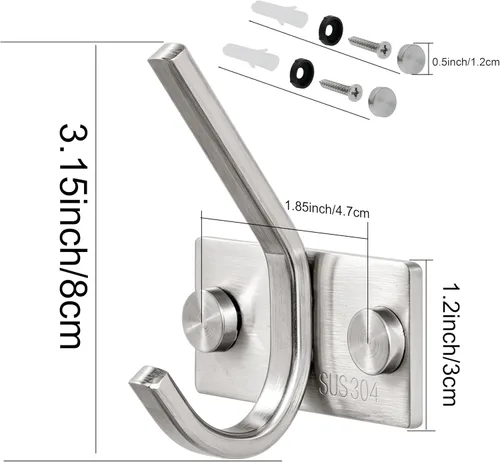Vista 3 de WEBI Gancho para bata, resistente acero inoxidable cepillado 304, toallero, gran almacenamiento y organización del hogar para dormitorio, baño