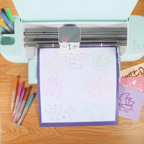 Vista 5 de Juego de bolígrafos de gel con purpurina compatible con Cricut Maker 3/Maker 4/Maker/Explore 3/4/5/Air 2/Air, juego de 12 bolígrafos de punta media