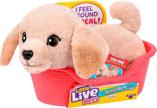 Vista 9 de Little Live Pets Mi cachorro realmente real Mini Aurora El Husky, juguete de peluche interactivo con cesta de exhibición, más de 20 sonidos