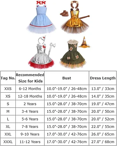 Vista 7 de Kids Girls Halloween Costume Ruffle Tulle Tutu Dress with Headband Birthday Role Play Party Stage Dress Outfit