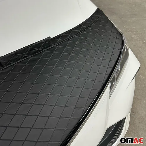 Vista 8 de OMAC Sujetador de media capucha con estampado de diamantes para Volkswagen Beetle 2012-2019 Máscara de cubierta frontal negra - Sujetador capó