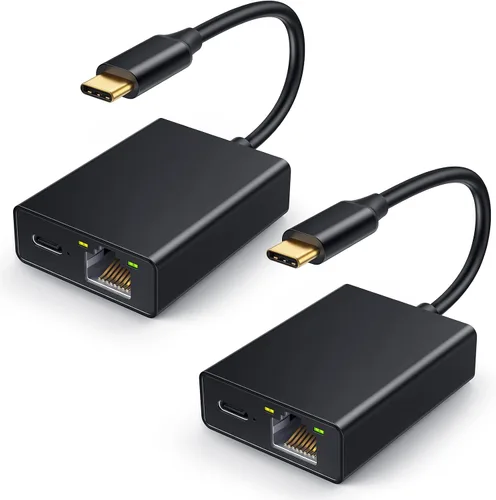 Vista 8 de ELECTOP Adaptador Ethernet de 1000 Mbps para Chromecast con Google TV, USB tipo C a RJ45 Gigabit Ethernet adaptador de red compatible con Google TV