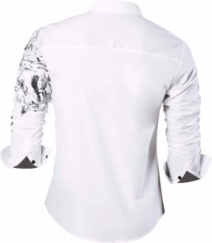 Vista 90 de JZS041, camisa de vestir de manga larga para hombre