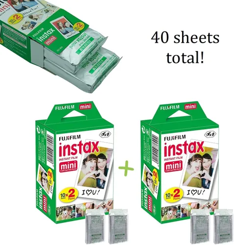 Vista 2 de Cámara instantánea Fujifilm Instax Mini 11 gris carbón + paquete de película Fuji (40 hojas) + paquete de accesorios para obturador, incl. estuche