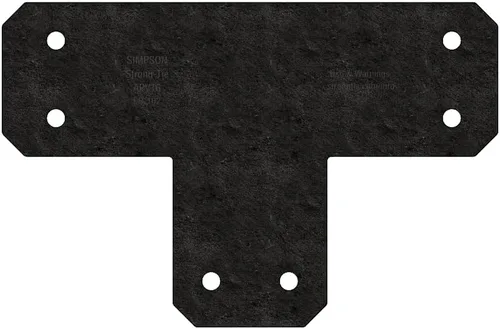 Vista 2 de Simpson Strong-Tie APVT6 Outdoor Accents Avant Collection ZMAX, correa en T negra con recubrimiento en polvo para 6x6 (paquete de 8)