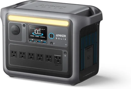 Vista 16 de Anker SOLIX C1000 Estación de energía portátil con panel solar bifacial de 100 W, generador solar de 1,800 W, batería LFP de 1056 Wh (LiFePO4), 6