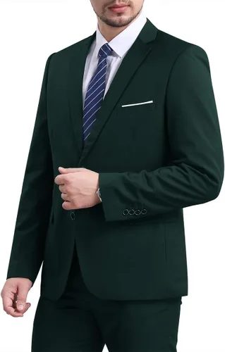 Vista 2 de Chaqueta de traje casual con solapa con muescas y dos botones para hombre