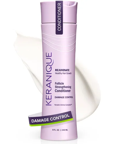 Vista 10 de Keranique Acondicionador de control de daños - Tratamiento hidratante con queratina para cabello seco dañado