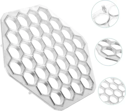 Vista 2 de Juego de moldes para bolas de masa hervida de aleación de aluminio, accesorio de cocina para albóndigas rusas y ravioles reutilizable multifunción