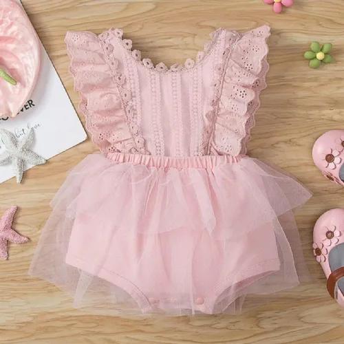 Vista 27 de IDOPIP Conjunto de ropa de 1er cumpleaños para niñas con estampado floral, estilo bohemio, con encaje, tutú y diadema de princesa