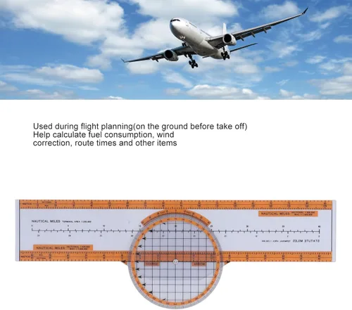Vista 4 de Computer Durable Plastic Aviation Pilot Calculator with Turntable for Training Orange