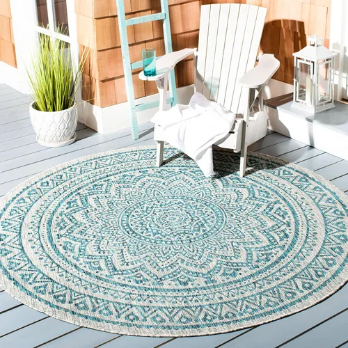 Vista 23 de SAFAVIEH Alfombra lavable al aire libre Courtyard Collection - 2'3" x 5', marfil y verde, no desprende pelusa y fácil limpieza, ideal para patio