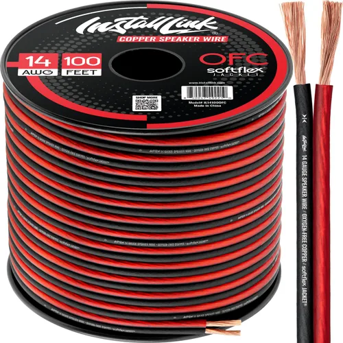 Vista 11 de Cable de cable de altavoz de calibre 14 AWG (OFC), 30 pies, coche o cine en casa por Install Link