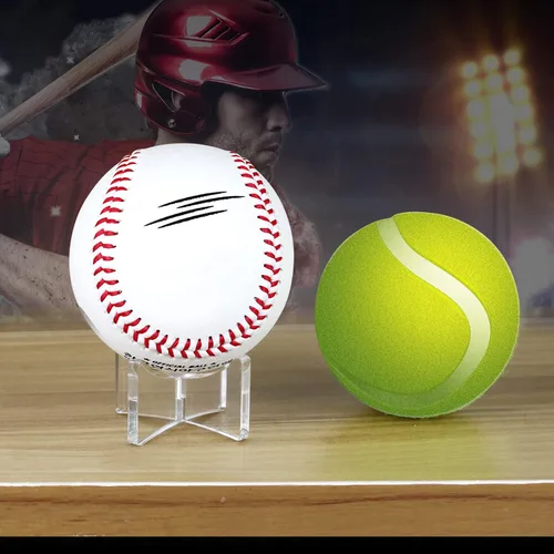 Vista 5 de Soportes acrílicos para pelotas de béisbol para exhibición de recuerdos, exhibición de sóftbol, soporte para tenis (4.99x2.79 cm; 1.97x1.1 pulg.)