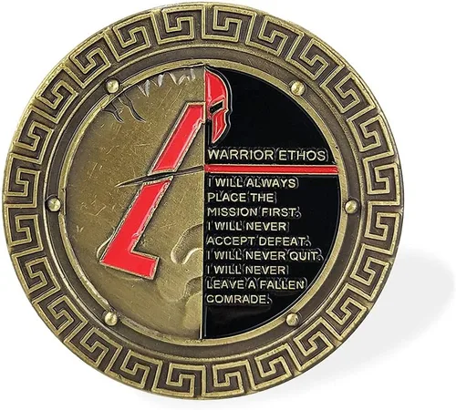 Vista 3 de Moneda de desafío militar Spartan Warrior Ethos (amzag715)