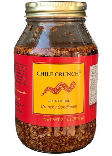 Vista 17 de CHILE CRUNCH - Condimento Crujiente Picante de Chipotle - Chiles Asados Totalmente Naturales, Salsa Crujiente de Ajo y Cebolla - Vegano, Sin Gluten