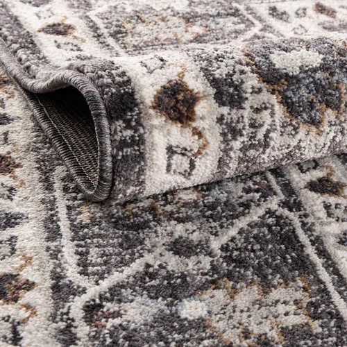 Vista 5 de Unique Loom Eco Traditional Collection - Alfombra de área - Coherance (rectangular 2' 0" x 3' 0", gris carbón/marfil)