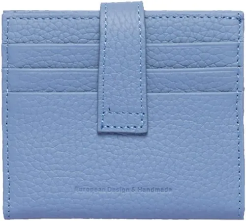 Vista 2 de Grande -3803 Cartera unisex, Azul (Iced Blue), Cartera delgada de cuero con cierre a presión pequeño