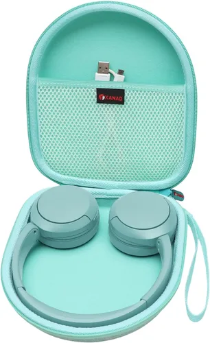 Vista 12 de XANAD Funda rígida para auriculares inalámbricos Bluetooth Sony WH-CH520 / WH-CH510 - Bolsa de almacenamiento protectora de viaje (azul) Hard