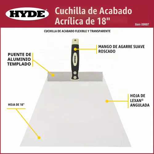 Vista 2 de HYDE 09997 Cuchillo de Derribo de Acrílico, 18 pulgadas