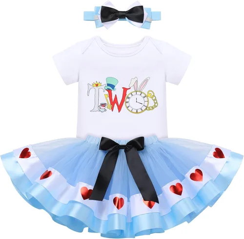 Vista 45 de ODASDO Conjunto de 3 piezas con temática de animla para bebé niña
