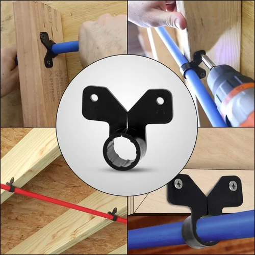 Vista 5 de Highcraft PXBUTT001-10 PEX Abrazadera de suspensión de 1 pulgada, estilo mariposa, plástico duro (paquete de 10), 1 pulgada, gris