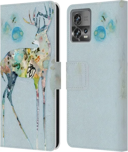 Vista 21 de Head Case Designs Officially Licensed Wyanne Blue Watercolour Bear Animals 2 Leather Book Wallet Case Cover Compatible with Motorola Moto Edge 30