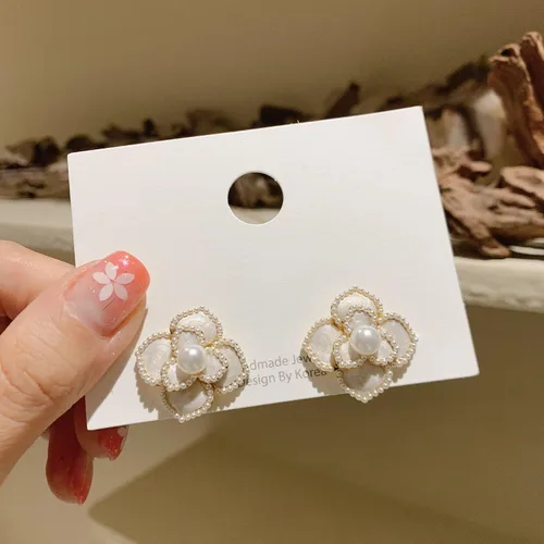 Vista 6 de H&Z - Aretes de aguja de plata 926 con diseño de flor de perla, estilo vintage, estilo barroco, boda, regalo de cumpleaños para mujer
