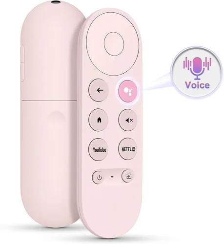 Vista 8 de Sustitución por voz para mando a distancia de Google Chromecast, para control remoto de Google TV y transmisor de Google TV (Rosa)