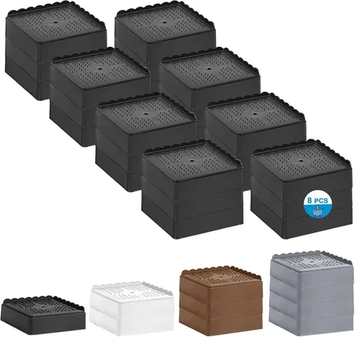 Vista 19 de Elevador de cama de 1 pulgada, 2 pulgadas, 3 pulgadas, 4 pulgadas de alta resistencia, elevador de muebles ajustable para mesa, escritorio, sofá