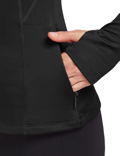 Vista 3 de BALEAF Camiseta térmica de forro polar para mujer de manga larga con agujeros para los pulgares bolsillo con cremallera para clima frío