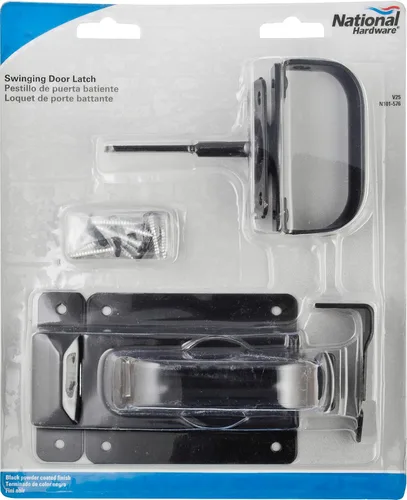 Vista 3 de National Hardware N101-576 Pestillo para Puerta Batiente, Servicio Pesado, Uso Interior y Exterior, Recubierto con Protección WeatherGuard, Negro