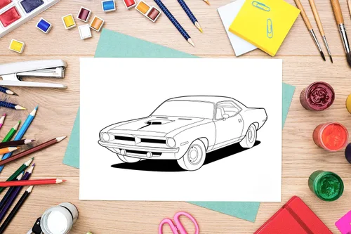 Vista 4 de Dream Cars Coloring Book A Collection of 40+ Cool Sports Cars, Supercars, and Classic Cars Relaxation Coloring Pages for Kids, Adults, Boys, and