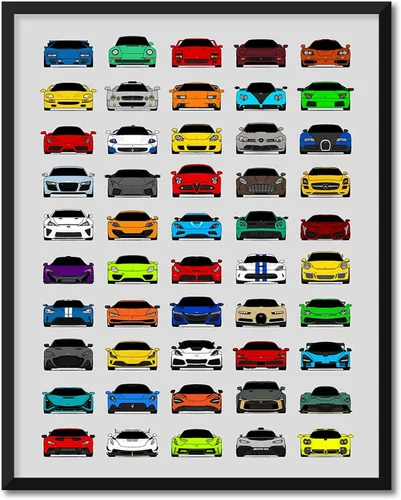Vista 12 de Custom Car Posters Póster hecho a mano compatible con póster de American Muscle Car e impresión de automóviles clásicos y vehículos icónicos, 8 x 10