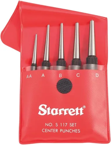 Vista 9 de Starrett Punzón central de acero con vástago redondo y agarre de dedo moleteado - Endurecido y templado, 4 pulgadas de longitud, punta cónica