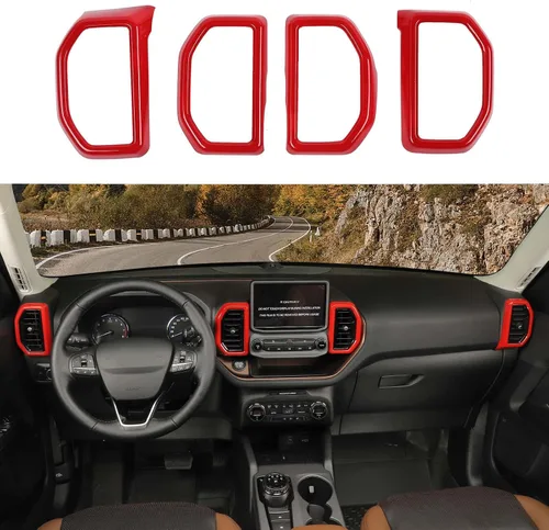Vista 8 de JWWY Cubierta de salida de ventilación de aire acondicionado para salpicadero para 2021-2025+Ford Bronco Sport Accesorios interiores de fibra