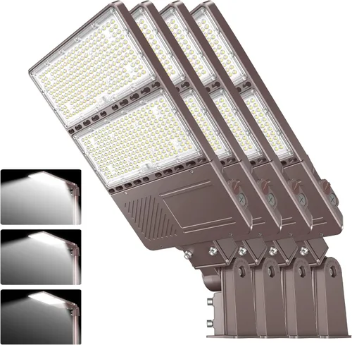 Vista 10 de 3 luces LED de estacionamiento de 150 W, 120 W, 90 W, caja de zapatos LED 5000 K, ajustador deslizante ajustable, lámpara de calle al aire libre