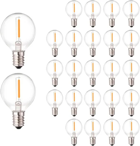 Vista 10 de Bombillas de repuesto G40 para exteriores, 120 V 5 W transparentes IP44 impermeable, regulable, globo de vidrio incandescente de 1.5 pulgadas, 2200