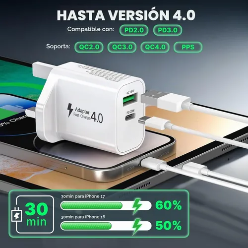 Vista 3 de Adaptador del enchufe del recorrido del Reino Unido, bloque del cargador