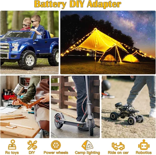 Vista 2 de Convertidor descendente de 20 V a 12 V para Dewalt batería de 20 V, regulador de voltaje de CC de 15 A MAX 180 W, inversor automático, convertidor