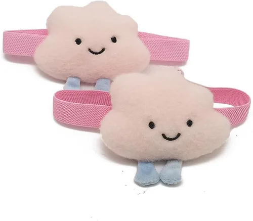 Vista 3 de Paquete de 2 alzapaños de cortina a presión con hebilla de nube, cuerda decorativa, tratamiento de ventana de nube, para niños, bebés, niñas, Rosa