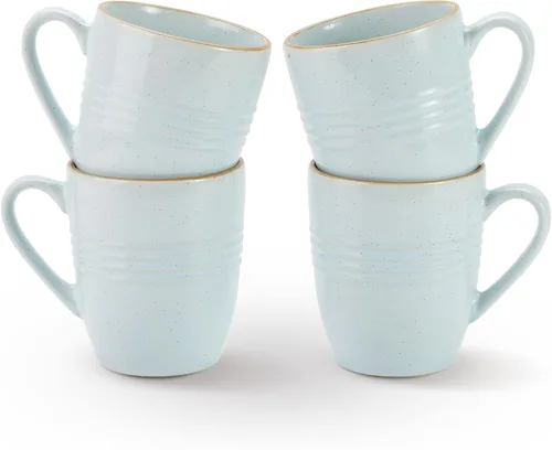 Vista 28 de Juego de Tazas de Café Famiware, Juego de 4 Tazas de 13 oz, Tazas de Gres para Café con Leche, Té Caliente, Mocha, Cacao, Capuchino, Aptas