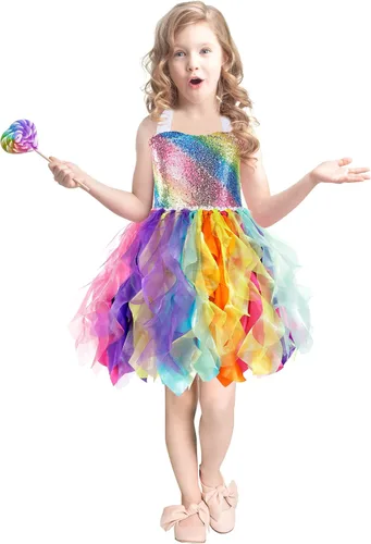 Vista 3 de Suppromo Vestido tutú para niñas pequeñas, vestidos de fiesta de cumpleaños, vestido de tul con lentejuelas para niñas pequeñas