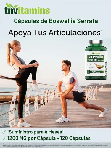 Vista 4 de tnVitamins Boswellia Serrata 1200mg (120 cápsulas) y glucosamina, condroitina, MSM Complex 4000mg (240 cápsulas)