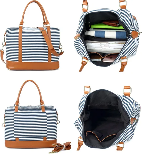 Vista 47 de BLUBOON Bolsas de viaje con cremallera, bolsa de lona para mujer, bolsa de fin de semana para mujer, bolsa de lona para llevar en la bolsa de lona