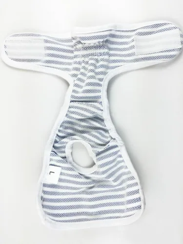 Vista 3 de Visky mascota hembra higiénica sanitaria Pant reutilizable reutilizable Pañales para perros (azul, doble extragrande)