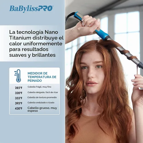 Vista 5 de BaBylissPRO Varita rizadora ovalada de titanio nano para todo tipo de cabello