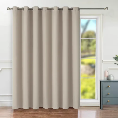 Vista 90 de BGment Cortina Oscurecedora para Puerta Corredera, Cortina Divisoria Opaca Ancha para Sala de Estar de 84 Pulgadas de Largo, Cortina Térmica de Rosa